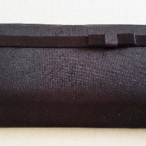 PURSE 1950's BLACK Snap Satin Clutch Foldover Styl